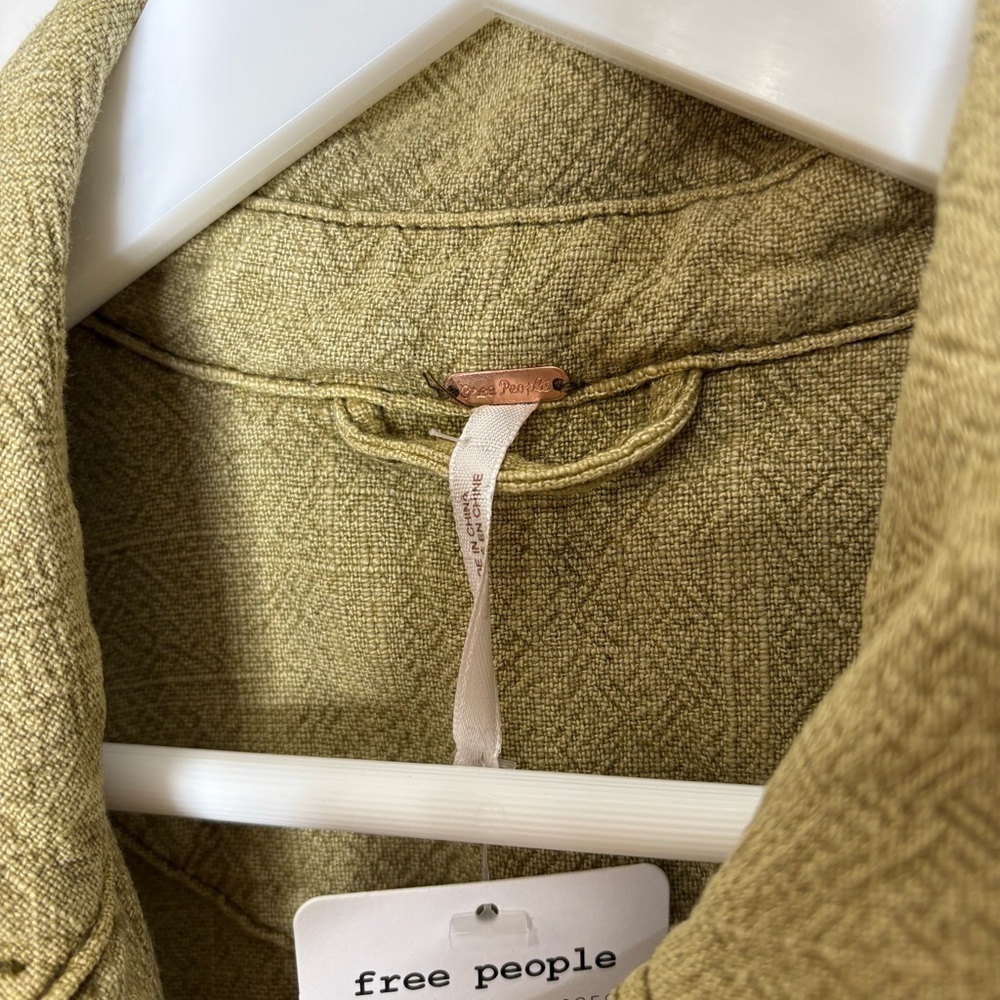 Free People Rainz Duster Marsh Trench Coat Green Small Size XS NWT - Picture 9 of 11